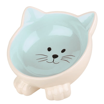 Happy Pet Voerbak Kat Orb Blauw / Creme | Petzi online dierenwinkel