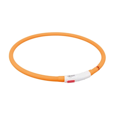 Trixie Lichtgevende Halsband Hond Usb Siliconen Oplaadbaar Oranje | Petzi online dierenwinkel