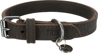 Trixie Halsband Hond Rustic Vetleer Donkerbruin | Petzi online dierenwinkel