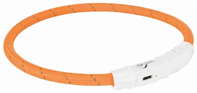 Trixie Lichtgevende Halsband Hond Flash Usb Tpu / Nylon Oranje | Petzi online dierenwinkel