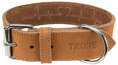 Trixie Halsband Hond Rustic Vetleer Heartbeat Bruin | Petzi online dierenwinkel