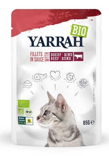 Yarrah Cat Biologische Filets Met Rund In Saus | Petzi online dierenwinkel