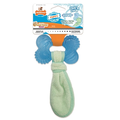 Nylabone Puppy Freezer Bone With Wash Cloth Pindakaassmaak | Petzi online dierenwinkel